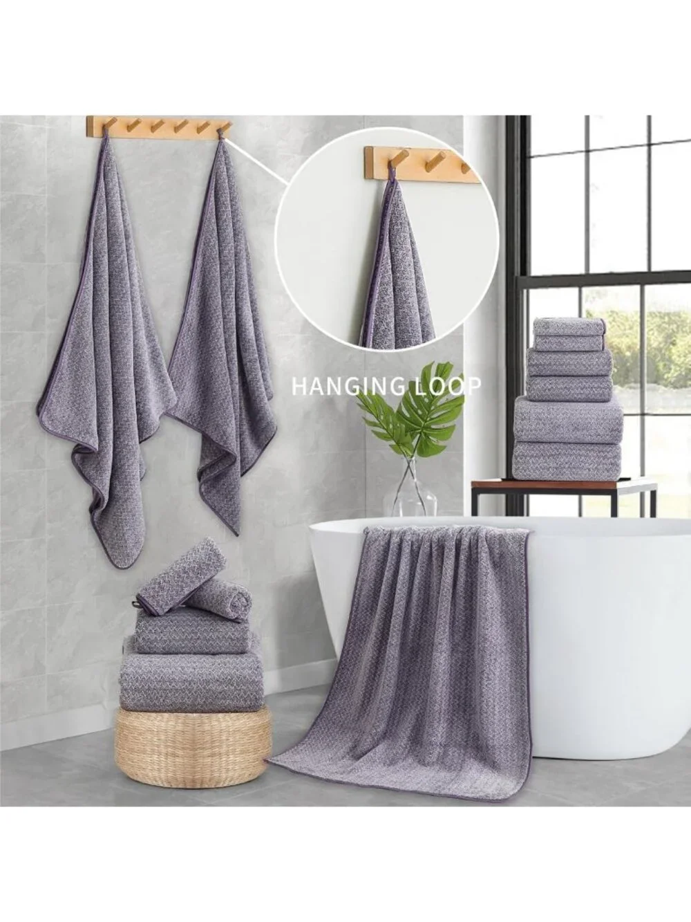 Ultra Soft 12-Piece Bath Towel Set - Quick Dry, Extra Absorbent, Family Towels